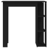 Fekete szerelt fa bárasztal polccal 102 x 50 x 103,5 cm