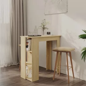  Sonoma tölgy színű szerelt fa bárasztal polccal 102x50x103,5 cm