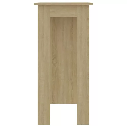 Sonoma tölgy színű szerelt fa bárasztal polccal 102x50x103,5 cm