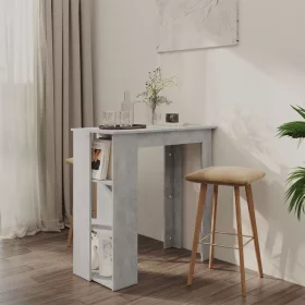   Betonszürke szerelt fa bárasztal polccal 102 x 50 x 103,5 cm