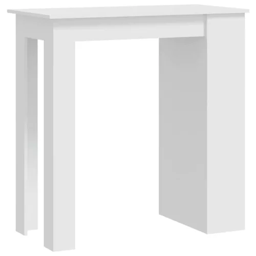 Fehér szerelt fa bárasztal tárolórekesszel 102 x 50 x 103,5 cm