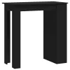 Fekete szerelt fa bárasztal tárolórekesszel 102 x 50 x 103,5 cm