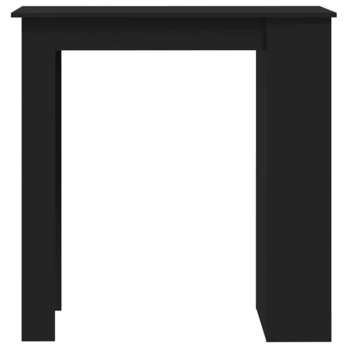 Fekete szerelt fa bárasztal tárolórekesszel 102 x 50 x 103,5 cm