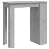 Betonszürke bárasztal tárolópolccal 102 x 50 x 103,5 cm