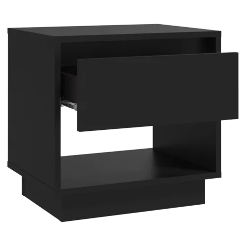 Fekete forgácslap éjjeliszekrény 45 x 34 x 44 cm