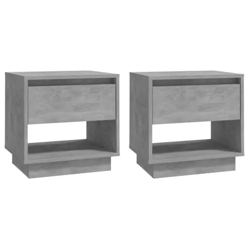 2 db betonszürke szerelt fa éjjeliszekrény 45x34x44 cm