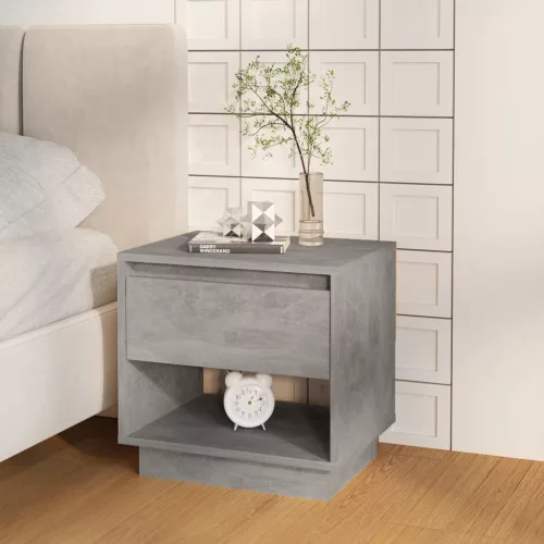 2 db betonszürke szerelt fa éjjeliszekrény 45x34x44 cm