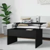 Fekete szerelt fa dohányzóasztal 80 x 50,5 x 41,5 cm