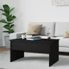 Fekete szerelt fa dohányzóasztal 80 x 50,5 x 41,5 cm