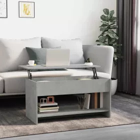 Betonszürke szerelt fa dohányzóasztal 102x50x52,5 cm
