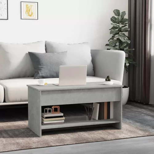 Betonszürke szerelt fa dohányzóasztal 102x50x52,5 cm