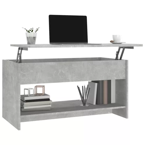 Betonszürke szerelt fa dohányzóasztal 102x50x52,5 cm