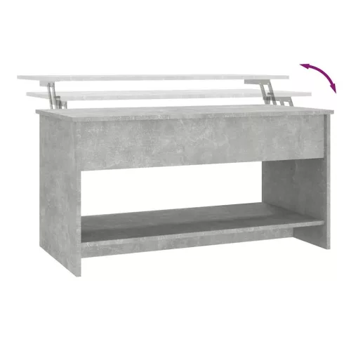 Betonszürke szerelt fa dohányzóasztal 102x50x52,5 cm