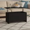 Fekete szerelt fa dohányzóasztal 102 x 55,5 x 52,5 cm