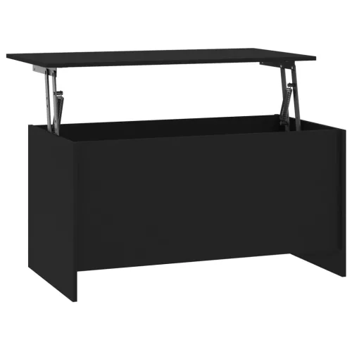 Fekete szerelt fa dohányzóasztal 102 x 55,5 x 52,5 cm