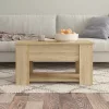 Sonoma tölgy színű szerelt fa dohányzóasztal 79x49x41 cm