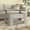Betonszürke szerelt fa dohányzóasztal 79x49x41 cm