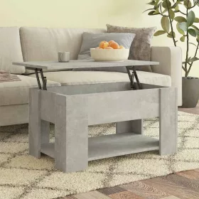 Betonszürke szerelt fa dohányzóasztal 79x49x41 cm