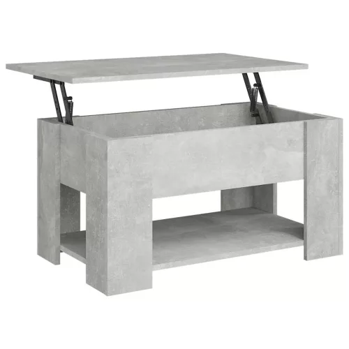 Betonszürke szerelt fa dohányzóasztal 79x49x41 cm