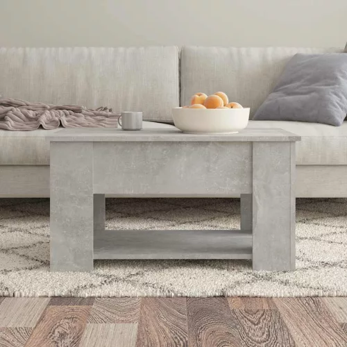 Betonszürke szerelt fa dohányzóasztal 79x49x41 cm