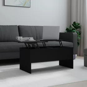 Fekete szerelt fa dohányzóasztal 102 x 50,5 x 46,5 cm