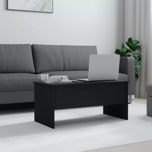 Fekete szerelt fa dohányzóasztal 102 x 50,5 x 46,5 cm