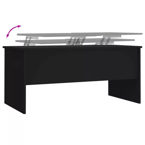 Fekete szerelt fa dohányzóasztal 102 x 50,5 x 46,5 cm