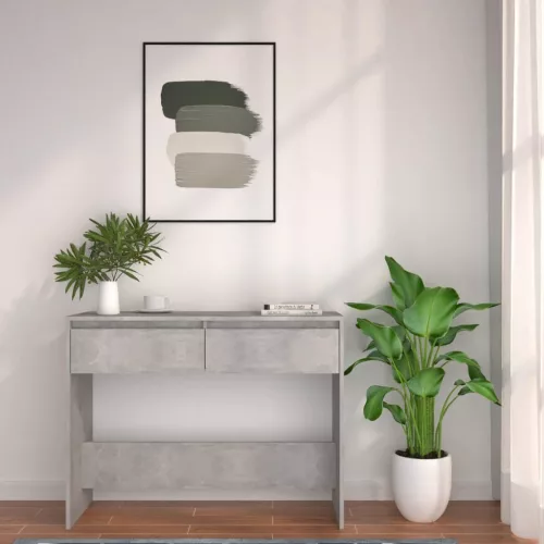 Betonszürke szerelt fa dohányzóasztal 100x35x76,5 cm
