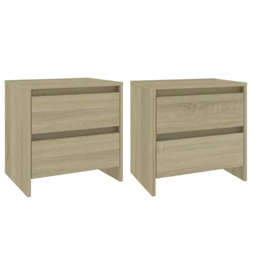 2 db sonoma tölgy szerelt fa éjjeliszekrény 45x34,5x44,5 cm