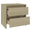 2 db sonoma tölgy szerelt fa éjjeliszekrény 45x34,5x44,5 cm