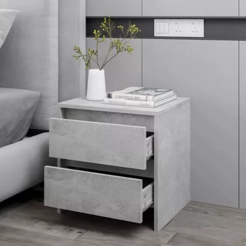 Betonszürke forgácslap éjjeliszekrény 45 x 34,5 x 44,5 cm