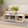 Fehér tömör fenyőfa dohányzóasztal 110 x 50 x 34 cm