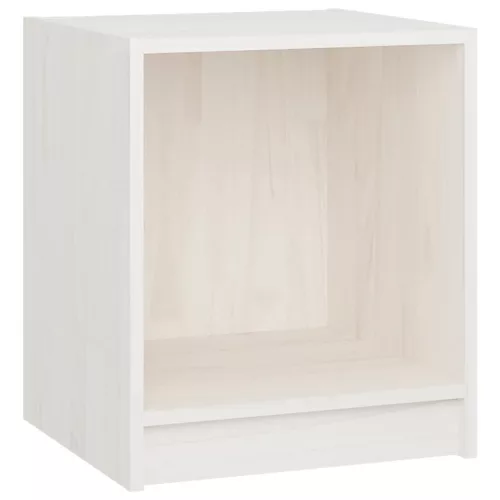 2 db fehér tömör fenyőfa éjjeliszekrény 35,5 x 33,5 x 41,5 cm