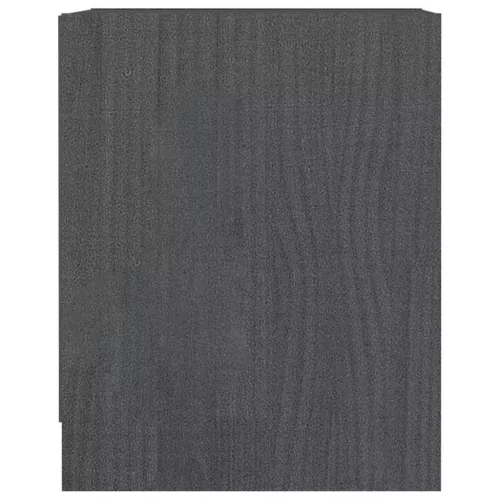 2 db szürke tömör fenyőfa éjjeliszekrény 35,5 x 33,5 x 41,5 cm
