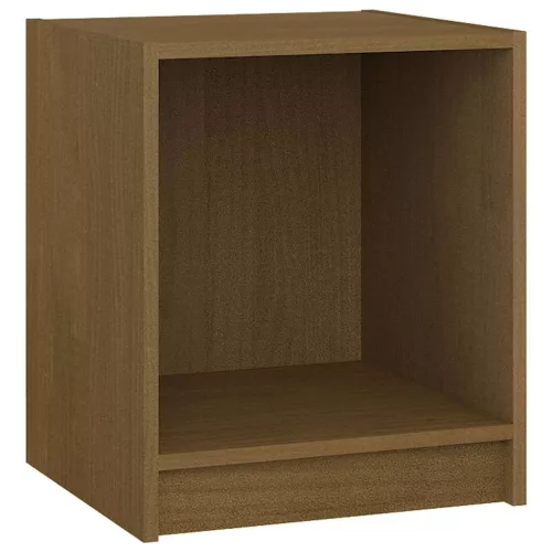 2 db mézbarna tömör fenyőfa éjjeliszekrény 35,5x33,5x41,5 cm