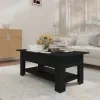 Fekete szerelt fa dohányzóasztal 102 x 55 x 42 cm