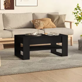 Fekete szerelt fa dohányzóasztal 102x55x45 cm