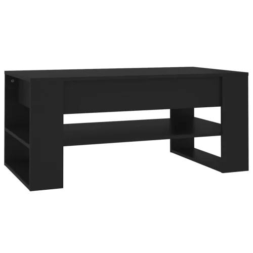 Fekete szerelt fa dohányzóasztal 102x55x45 cm