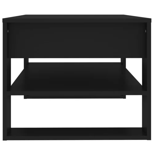 Fekete szerelt fa dohányzóasztal 102x55x45 cm