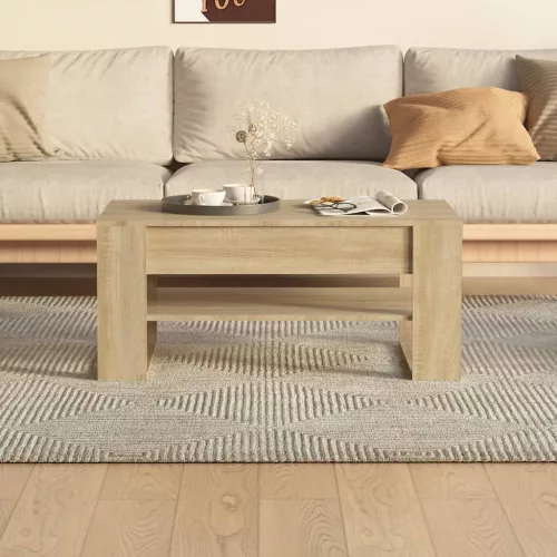 Sonoma tölgy színű szerelt fa dohányzóasztal 102x55x45 cm