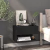 2 db fekete falra szerelhető éjjeliszekrény