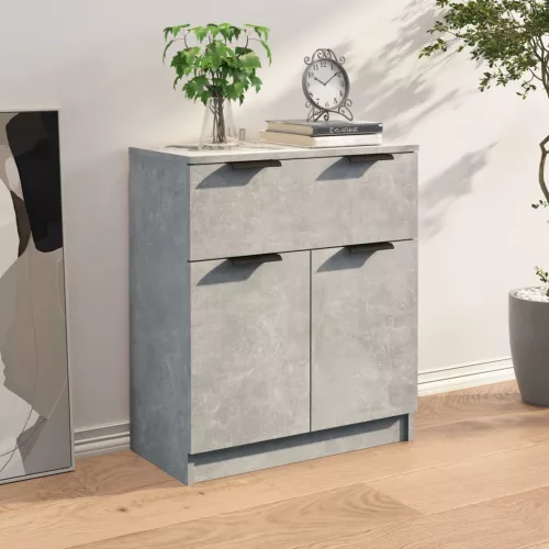 Betonszürke szerelt fa tálalóasztal 60 x 30 x 70 cm