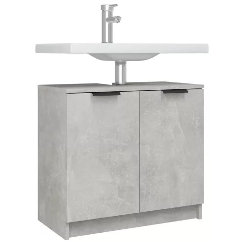 Betonszürke színű szerelt fa fürdőszobaszekrény 64,5x33,5x59 cm
