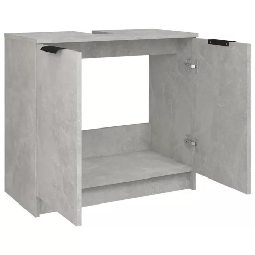 Betonszürke színű szerelt fa fürdőszobaszekrény 64,5x33,5x59 cm