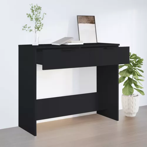 Fekete szerelt fa tálalóasztal 90 x 36 x 75 cm