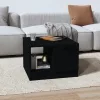 Fekete szerelt fa dohányzóasztal 50 x 50 x 36 cm
