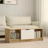 Fehér és sonoma színű szerelt fa dohányzóasztal 102x50x36 cm
