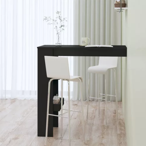 Fekete fatermék fali bárasztal 102 x 45 x 103,5 cm