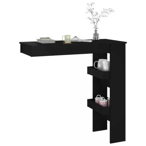 Fekete fatermék fali bárasztal 102 x 45 x 103,5 cm
