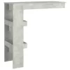 Betonszürke fatermék fali bárasztal 102 x 45 x 103,5 cm